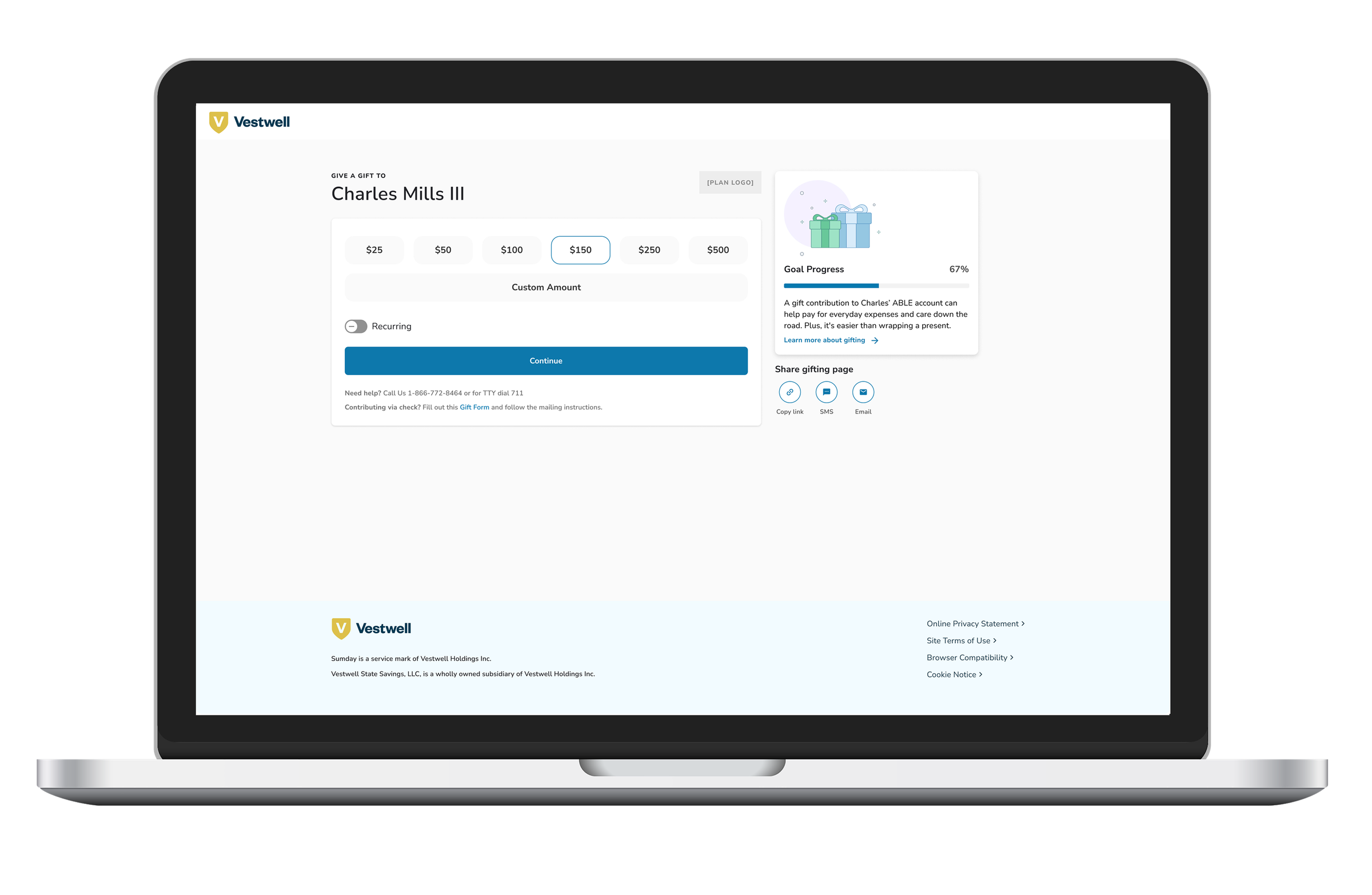 Calable Check Gifting - CalABLE
